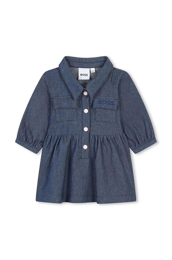 Boss Dječja traper haljina BOSS mini, širi se prema dolje, J51080