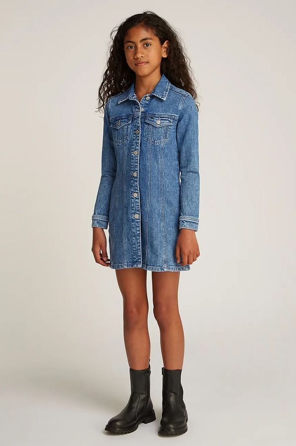 Tommy Hilfiger Dječja traper haljina Tommy Hilfiger mini, ravna, KG0KG08345