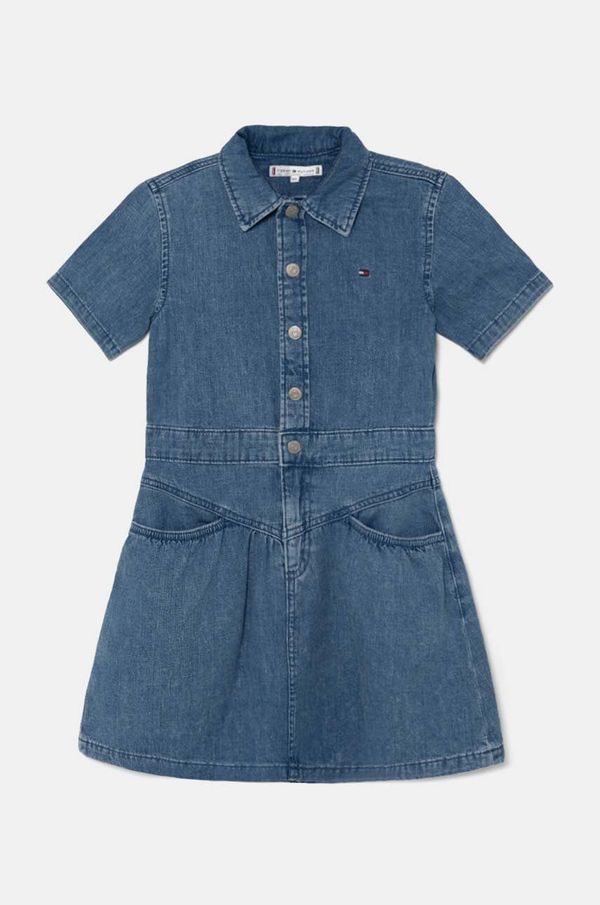 Tommy Hilfiger Dječja traper haljina Tommy Hilfiger mini, širi se prema dolje, KG0KG08026