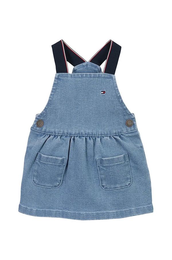 Tommy Hilfiger Dječja traper haljina Tommy Hilfiger mini, širi se prema dolje, KN0KN01977