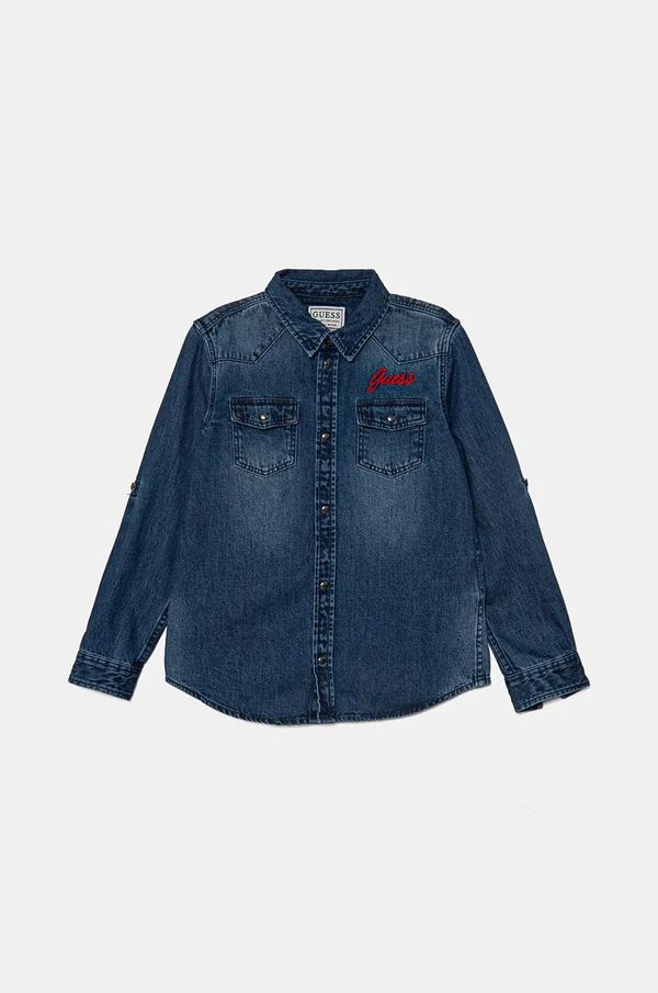 Guess Dječja traper jakna Guess boja: tamno plava, L4BH08 D4EU0