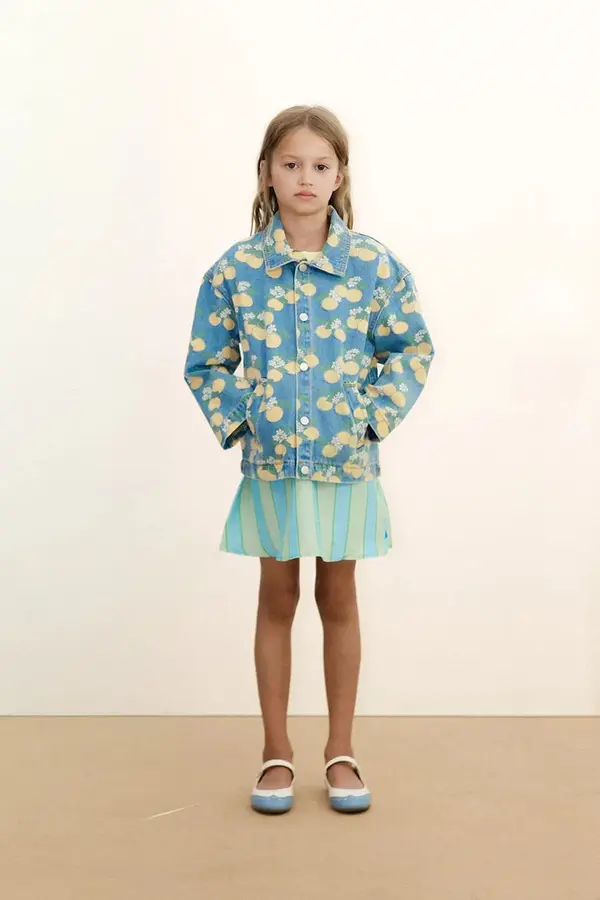 Tinycottons Dječja traper jakna Tinycottons ORANGES JACKET