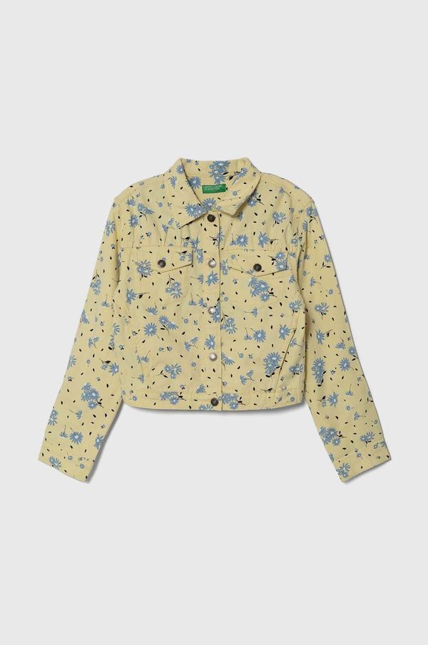 United Colors of Benetton Dječja traper jakna United Colors of Benetton boja: žuta