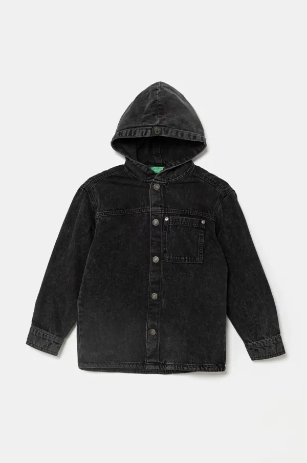 United Colors of Benetton Dječja traper košulja United Colors of Benetton boja: siva, 5PWACQ03X