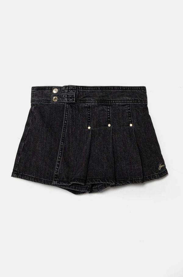 Guess Dječja traper suknja Guess boja: crna, mini, širi se prema dolje, J4BD05 D5G40