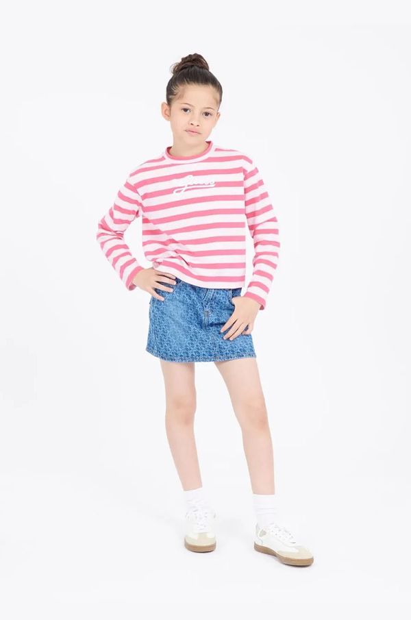 Guess Dječja traper suknja Guess boja: tamno plava, mini, ravna, J5RD14 D45E0