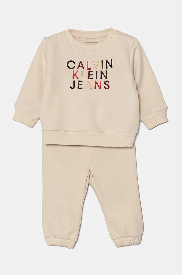 Calvin Klein Jeans Dječja trenirka Calvin Klein Jeans boja: bež, IN0IN00224