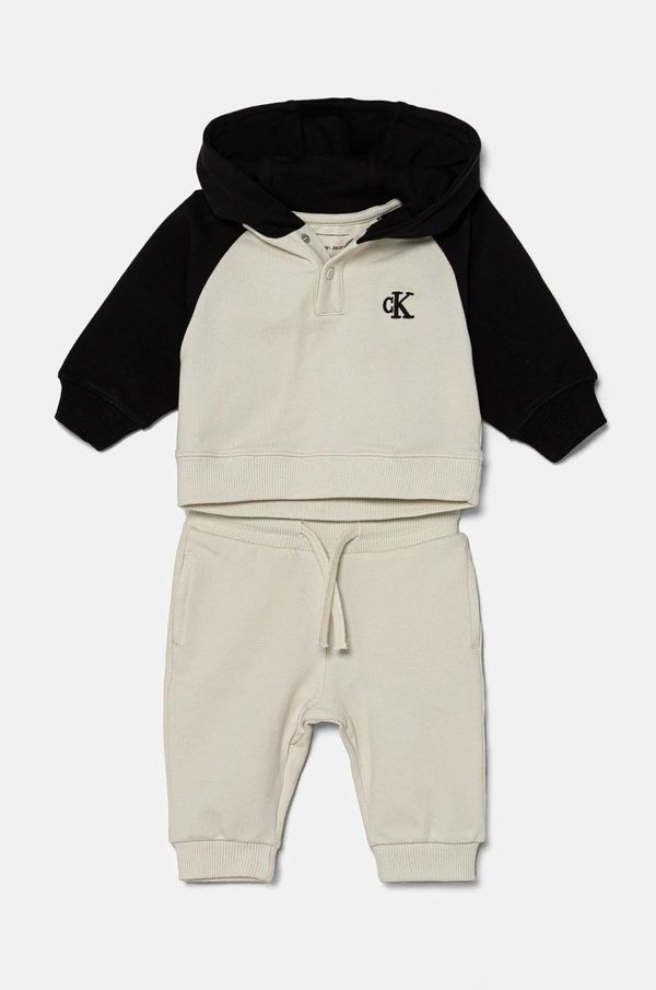 Calvin Klein Jeans Dječja trenirka Calvin Klein Jeans boja: bež, IN0IN00263