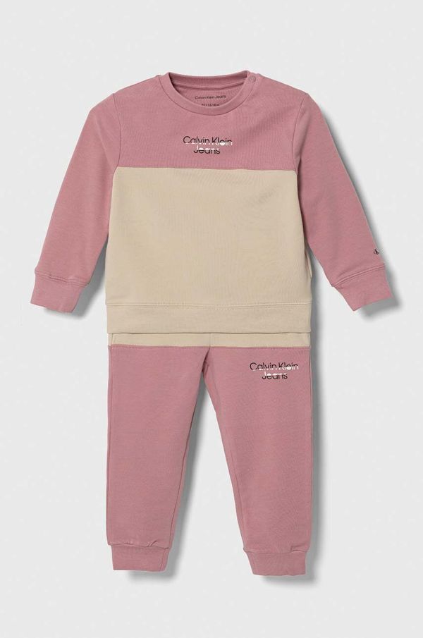 Calvin Klein Jeans Dječja trenirka Calvin Klein Jeans boja: ružičasta