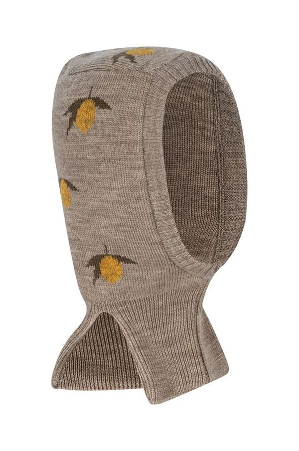 Konges Sløjd Dječja vunena balaklava Konges Sløjd BELOU LEMON KNIT BALACLAVA boja: siva, KS101426
