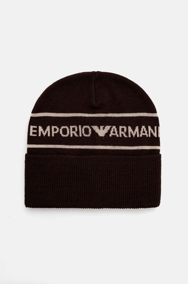 Emporio Armani Dječja vunena kapa Emporio Armani boja: smeđa, 404707 4F490