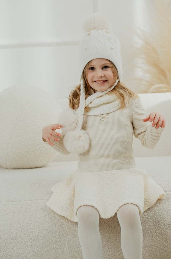 Jamiks Dječja vunena kapa Jamiks MALAKI boja: bež, vunena, JZH392