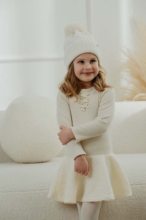 Jamiks Dječja vunena kapa Jamiks SILKA boja: bež, vunena, JZH507