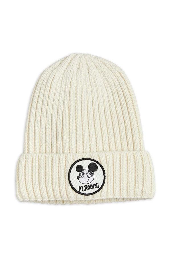 Mini Rodini Dječja vunena kapa Mini Rodini boja: bijela, vunena
