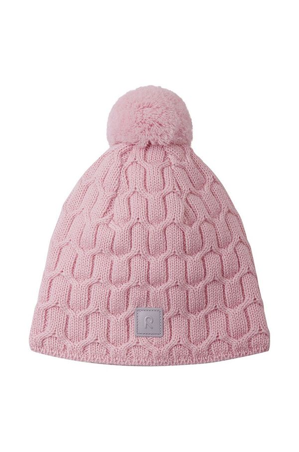 Reima Dječja vunena kapa Reima Nyksund boja: ružičasta, vunena, 5300066B