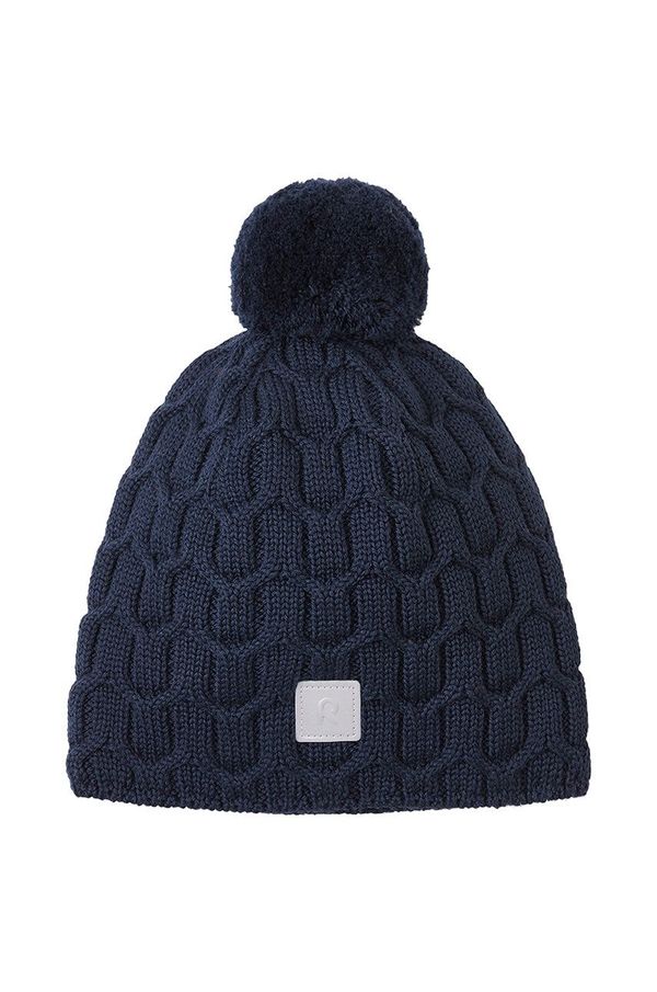 Reima Dječja vunena kapa Reima Nyksund boja: tamno plava, vunena, 5300066B