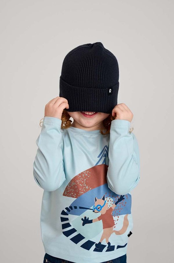 Reima Dječja vunena kapa Reima Reissari boja: crna, vunena, 5300022B