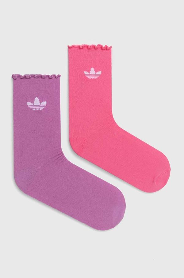 adidas Originals Dječje čarape adidas Originals 2-pack za žene, boja: ružičasta, IX7650