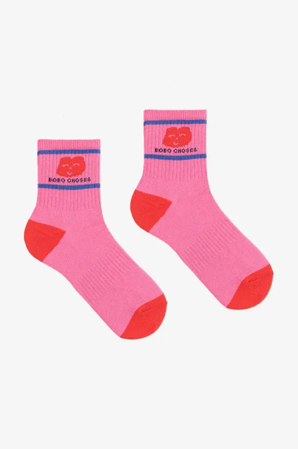 Bobo Choses Dječje čarape Bobo Choses Joyful Face boja: ružičasta, 125AI009