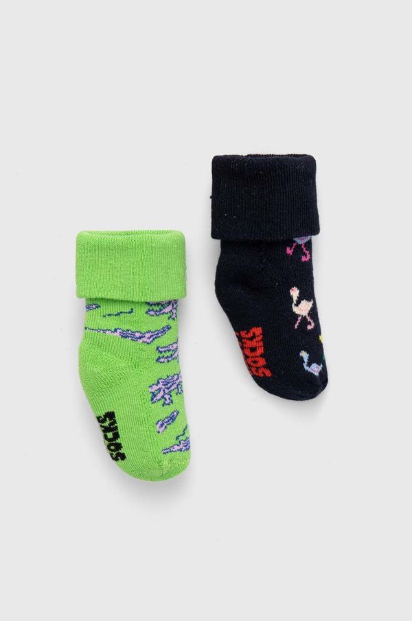 Happy Socks Dječje čarape Happy Socks Kids Animals Baby Terry Socks 2-pack boja: crna