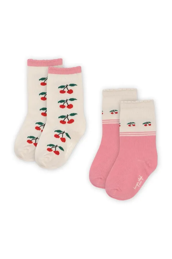 Konges Sløjd Dječje čarape Konges Sløjd 2 PACK JACQUARD SOCKS 2-pack boja: ružičasta, KS102758