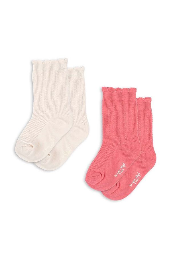 Konges Sløjd Dječje čarape Konges Sløjd 2 PACK POINTELLE SOCKS 2-pack boja: ružičasta, KS101352