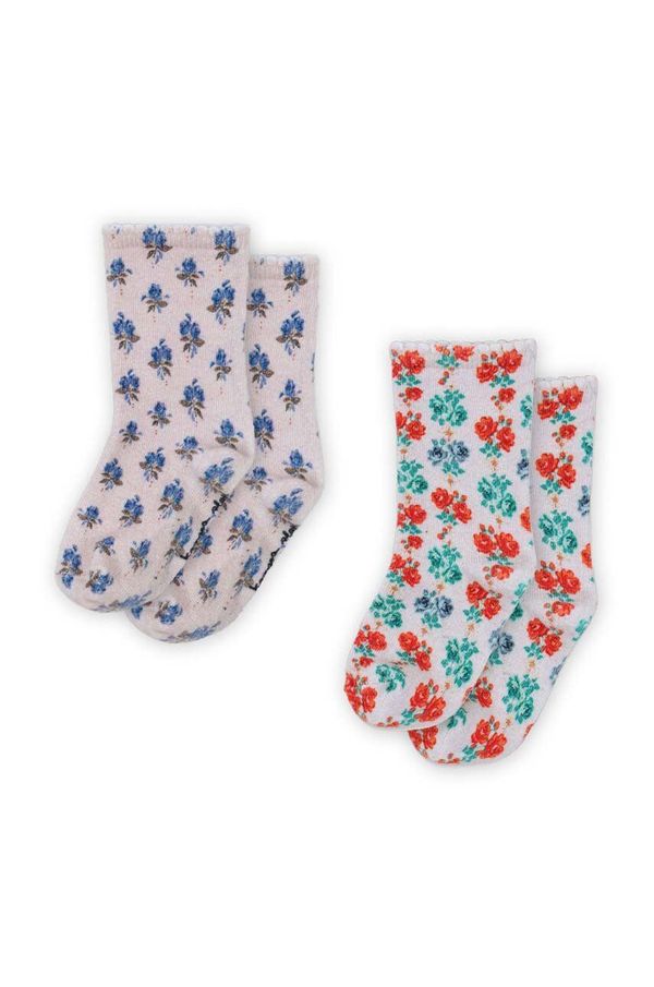 Konges Sløjd Dječje čarape Konges Sløjd 2 PACK PRINTED SOCKS 2-pack boja: bijela, KS101776