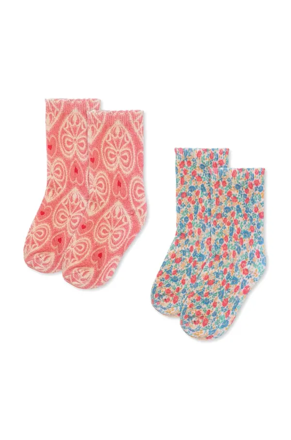 Konges Sløjd Dječje čarape Konges Sløjd 2 PACK PRINTED SOCKS OCS 2-pack boja: ružičasta, KS102757