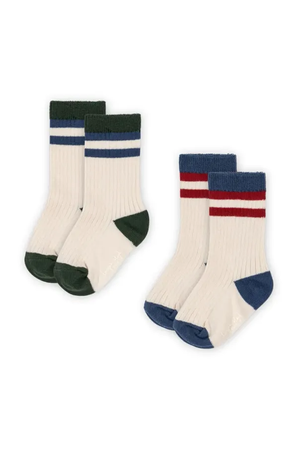 Konges Sløjd Dječje čarape Konges Sløjd 2 PACK RIB SOCKS 2-pack boja: bež, KS102922