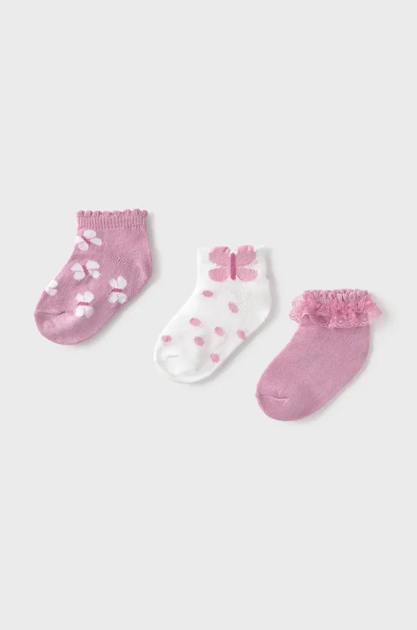 Mayoral Dječje čarape Mayoral 3-pack boja: ružičasta, 10874