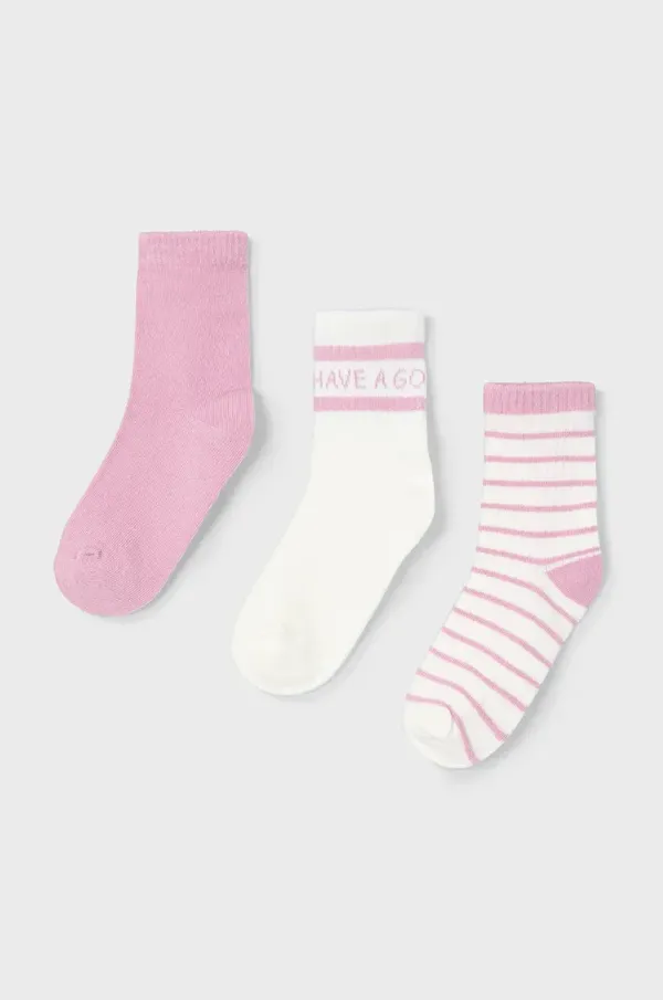 Mayoral Dječje čarape Mayoral 3-pack boja: ružičasta, 10914