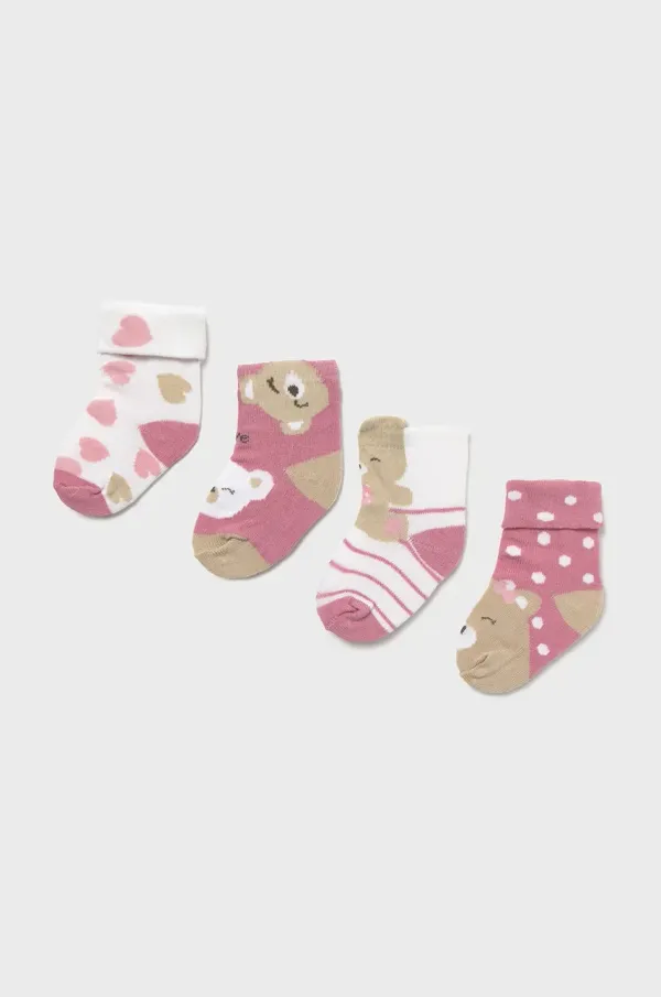 Mayoral Newborn Dječje čarape Mayoral Newborn 4-pack boja: ružičasta, 9867