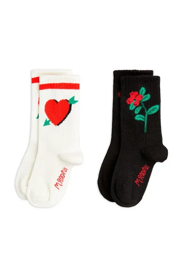 Mini Rodini Dječje čarape Mini Rodini Arrowed heart 2-pack boja: crna, 2526011000