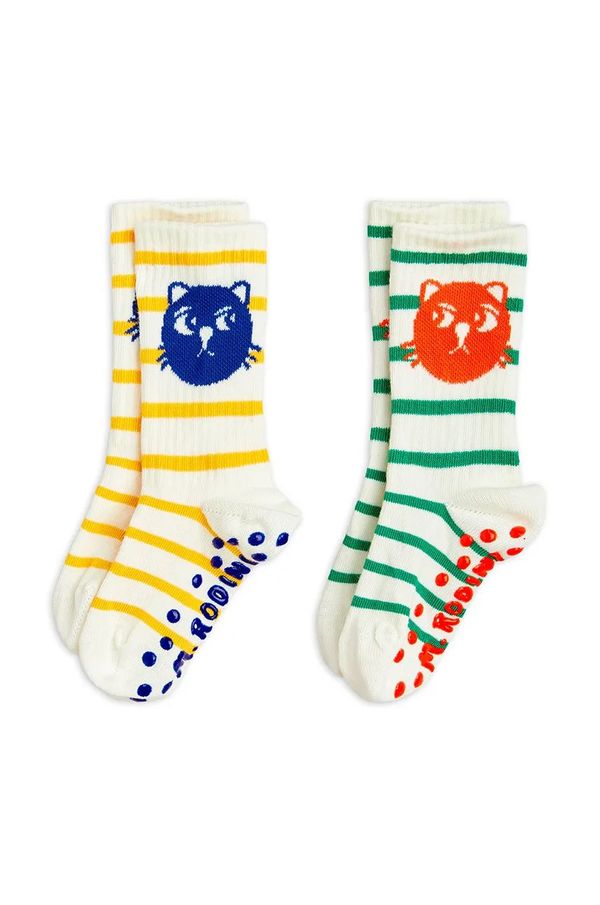 Mini Rodini Dječje čarape Mini Rodini Cats 2-pack boja: bijela, 2516010600