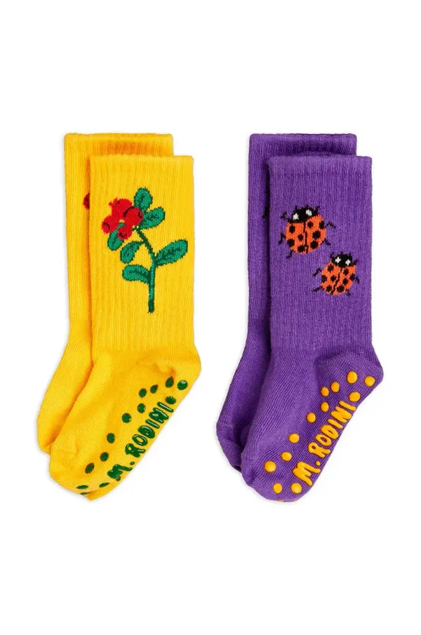 Mini Rodini Dječje čarape Mini Rodini Lingonberries 2-pack boja: ljubičasta, 2526010700