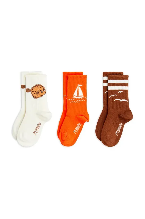 Mini Rodini Dječje čarape Mini Rodini Sailing boats 3-pack boja: narančasta, 2526010500