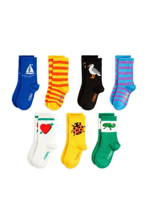 Mini Rodini Dječje čarape Mini Rodini Seagull 7-pack boja: žuta, 2526010900