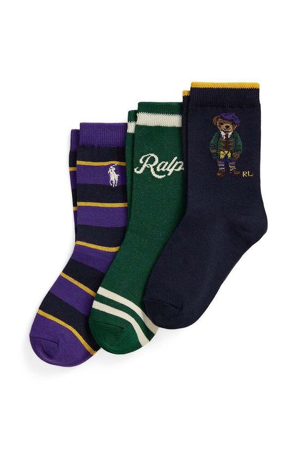 Polo Ralph Lauren Dječje čarape Polo Ralph Lauren 3-pack boja: zelena, 447958815001