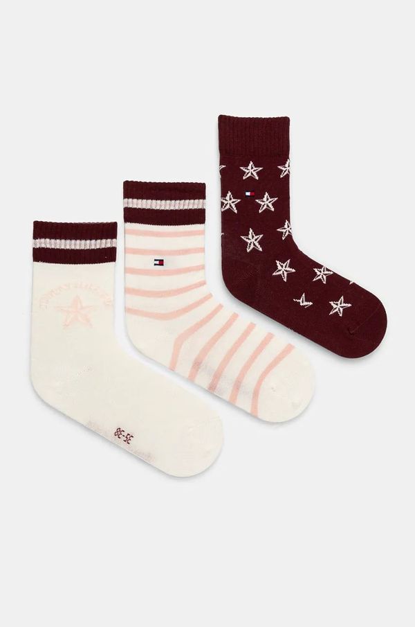 Tommy Hilfiger Dječje čarape Tommy Hilfiger 3-pack boja: bordo, 701229875