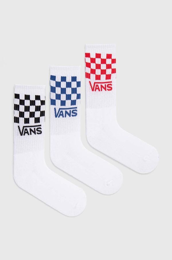 Vans Dječje čarape Vans DROP CLASSIC CHECK CREW SOCK boja: bijela, VN000EZ26M31