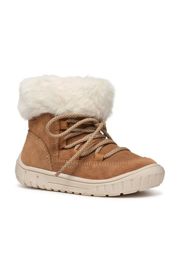 Geox Dječje cipele za snijeg od brušene kože Geox OMAR WPF boja: smeđa, B462LA.00022