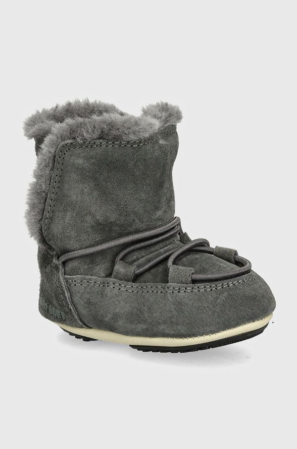 Moon Boot Dječje cipele za snijeg od brušene kože Moon Boot CRIB SUEDE boja: siva, 80D3401030