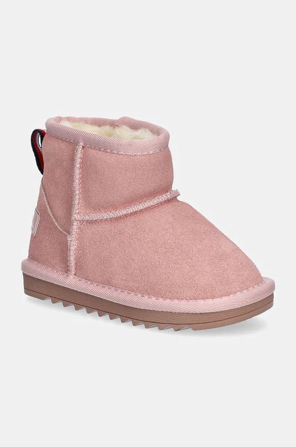 Tommy Hilfiger Dječje cipele za snijeg od brušene kože Tommy Hilfiger boja: ružičasta, T1A5-33614