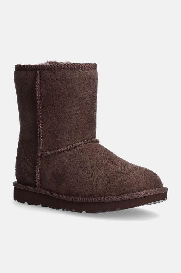Ugg Dječje cipele za snijeg od brušene kože UGG Classic II boja: crna