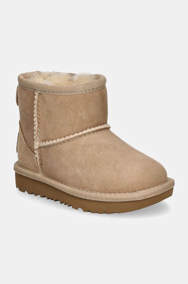 Ugg Dječje cipele za snijeg od brušene kože UGG CLASSIC MINI II boja: bež, 1017715T
