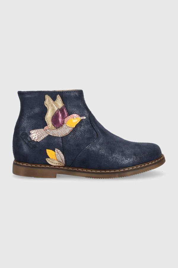 Pom D'api Dječje gležnjače od brušene kože Pom D'api CITY COLIBRI boja: tamno plava