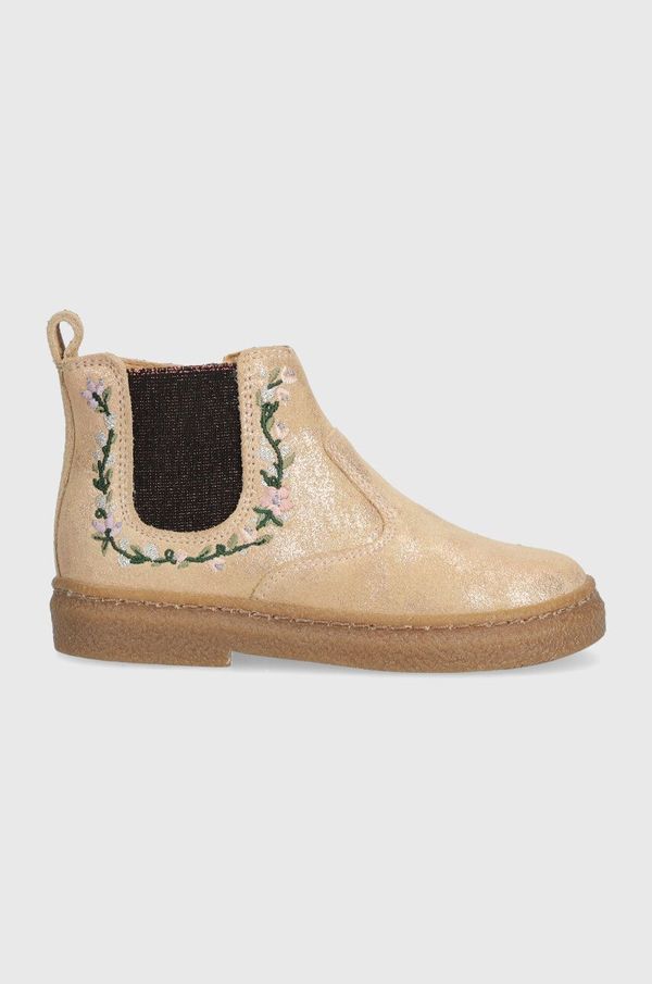 Pom D'api Dječje gležnjače od brušene kože Pom D'api TRIX JOD BRODI boja: bež