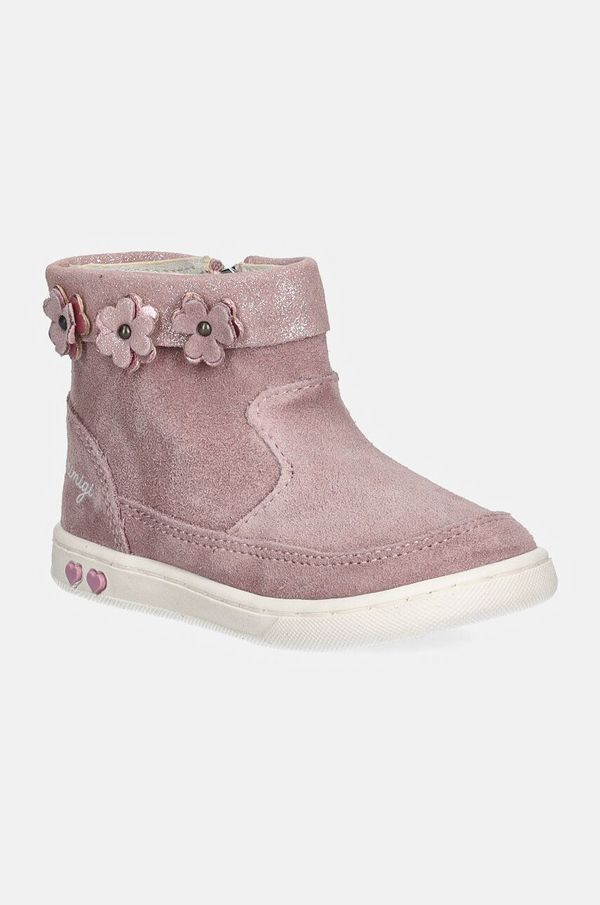 Primigi Dječje gležnjače od brušene kože Primigi boja: ružičasta, PLK 69028