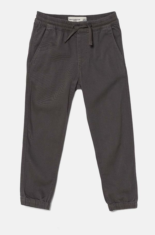 Abercrombie & Fitch Dječje hlače Abercrombie & Fitch boja: siva, bez uzorka, KI230-4018