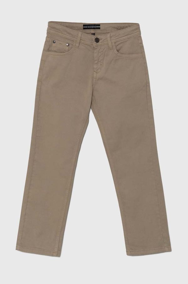 Guess Dječje hlače Guess boja: bež, bez uzorka, L4YB05 WDD52